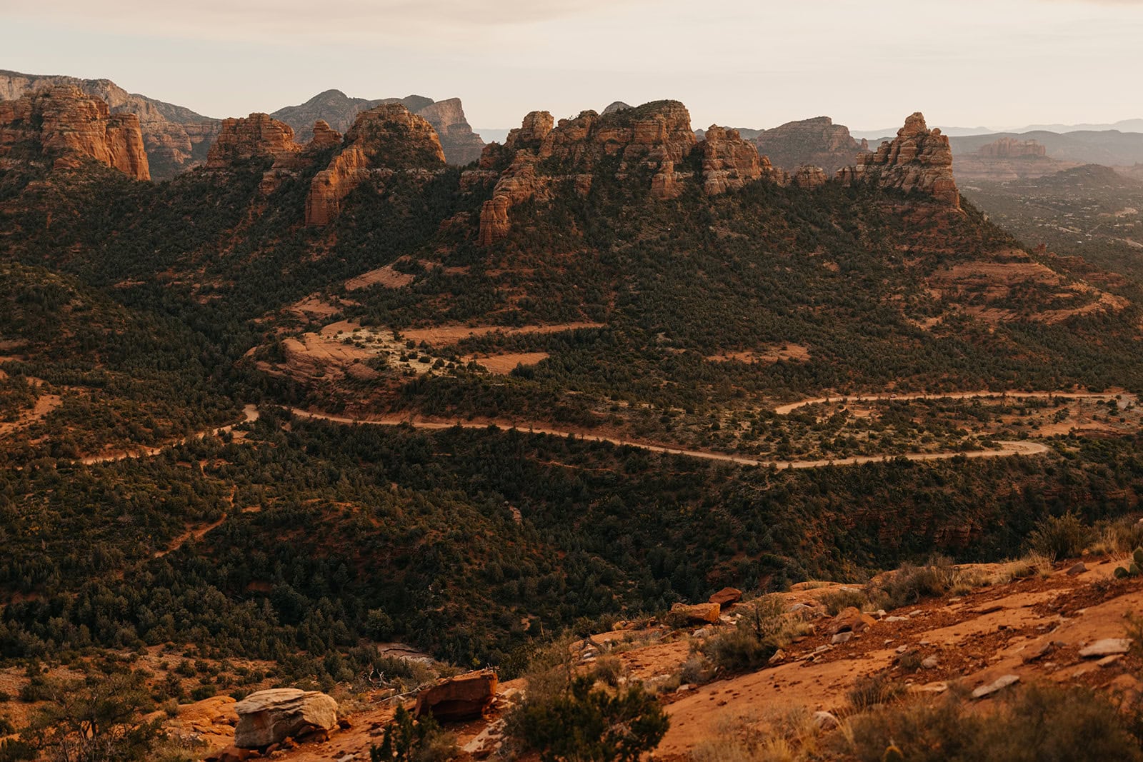 Looking down at Schnebly rd. in Sedona AZ