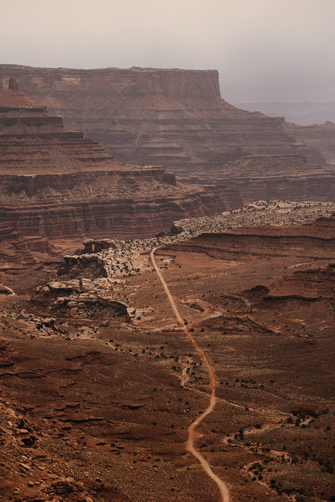A high up photograph of Shafer Trail