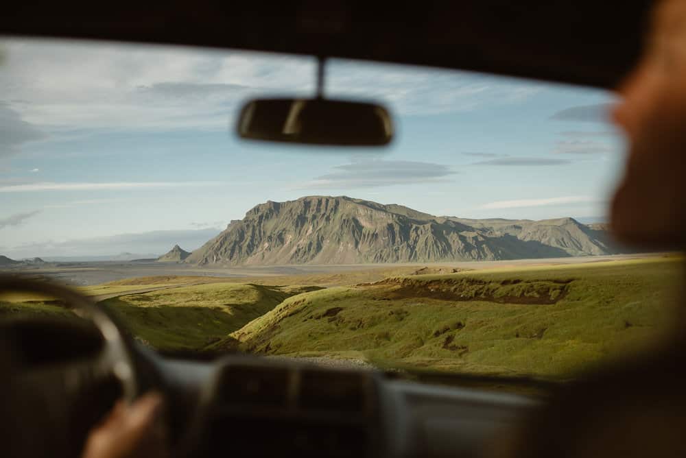 A view form the car as we drove down the dirt road.