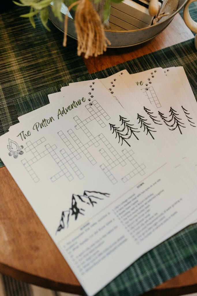 The crossword puzzle the couple made for their reception.