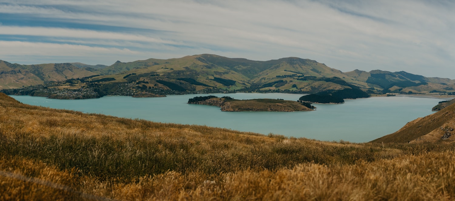 A photo of the view overlooking the bay in Christchurch.