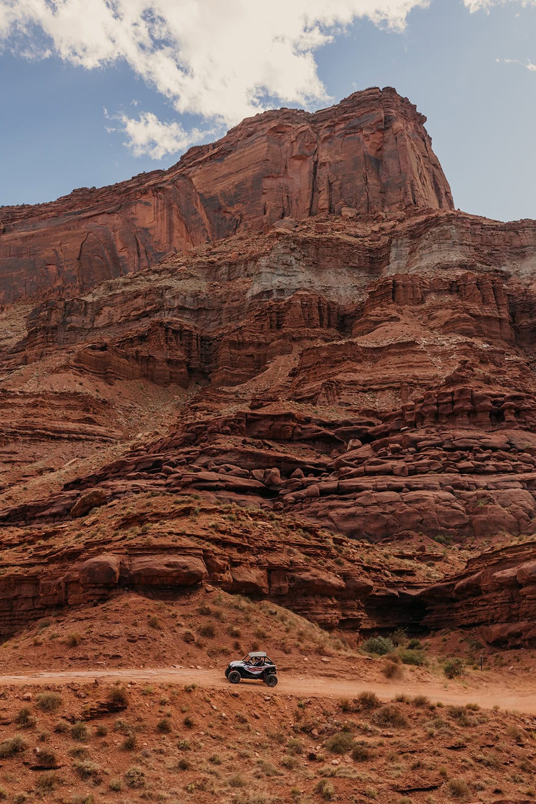 A vehicle off-roading from far away