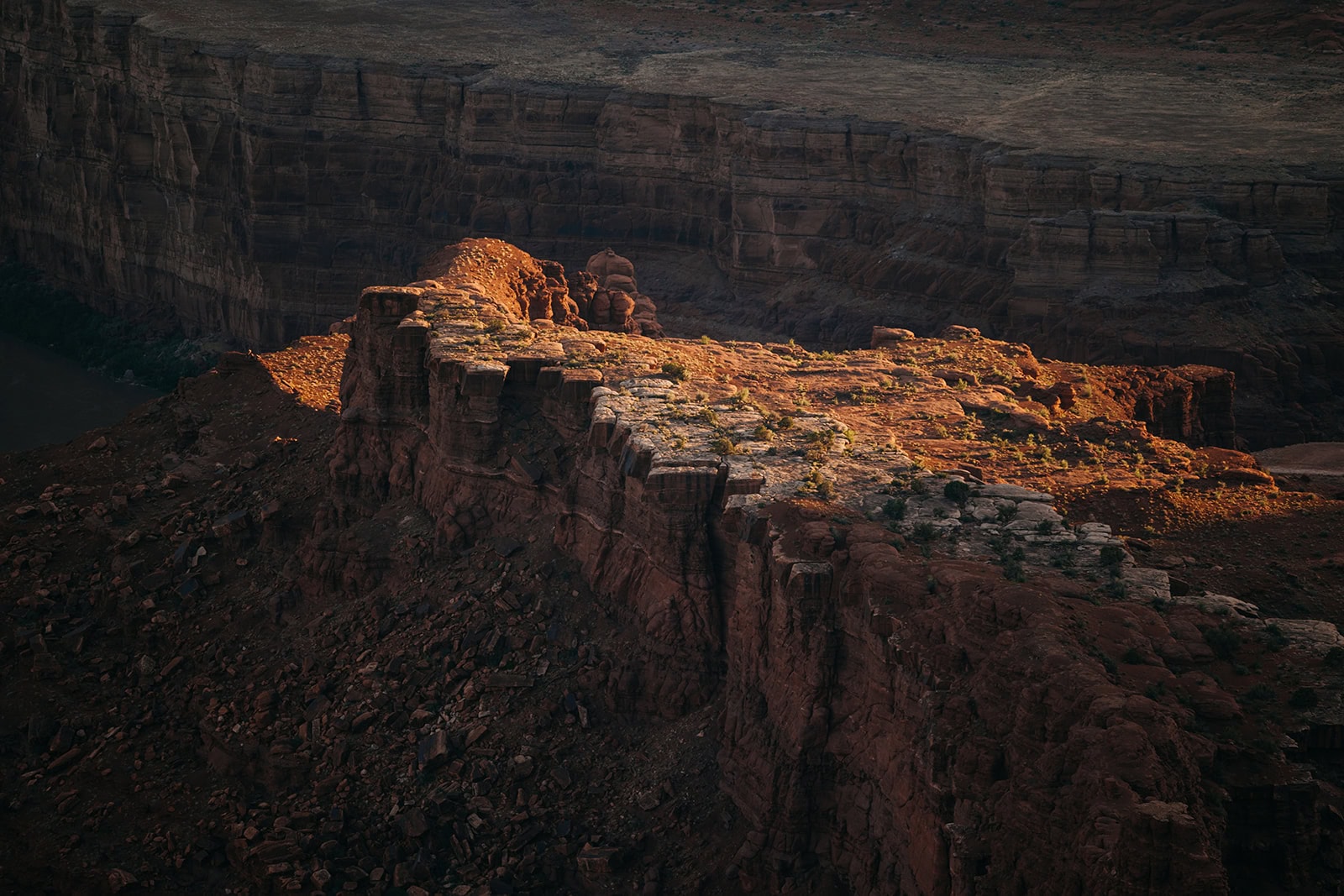 A view from Dead Horse State Park near sunset in Moab