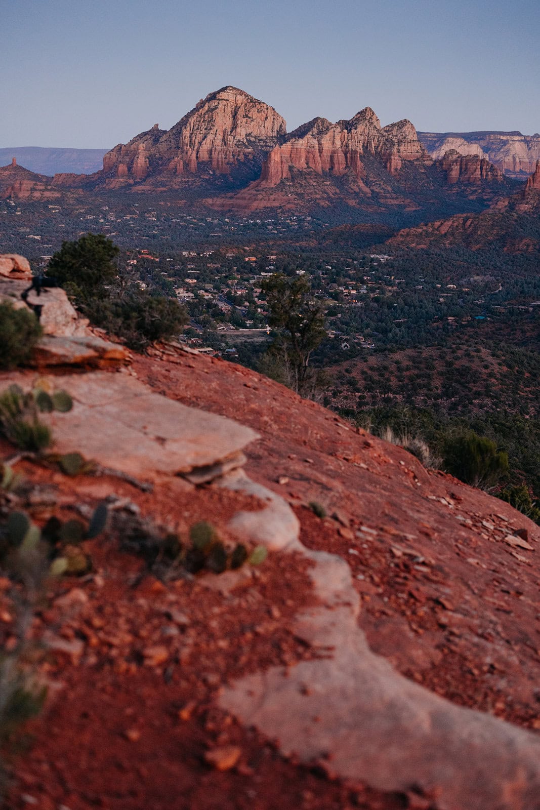 A sunrise overlooking Sedona AZ