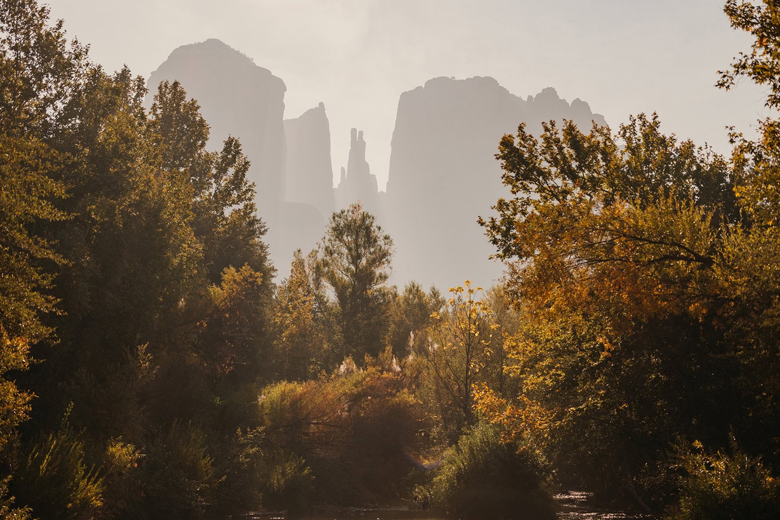 Cathedral Rock from oak Creek in Sedona AZ