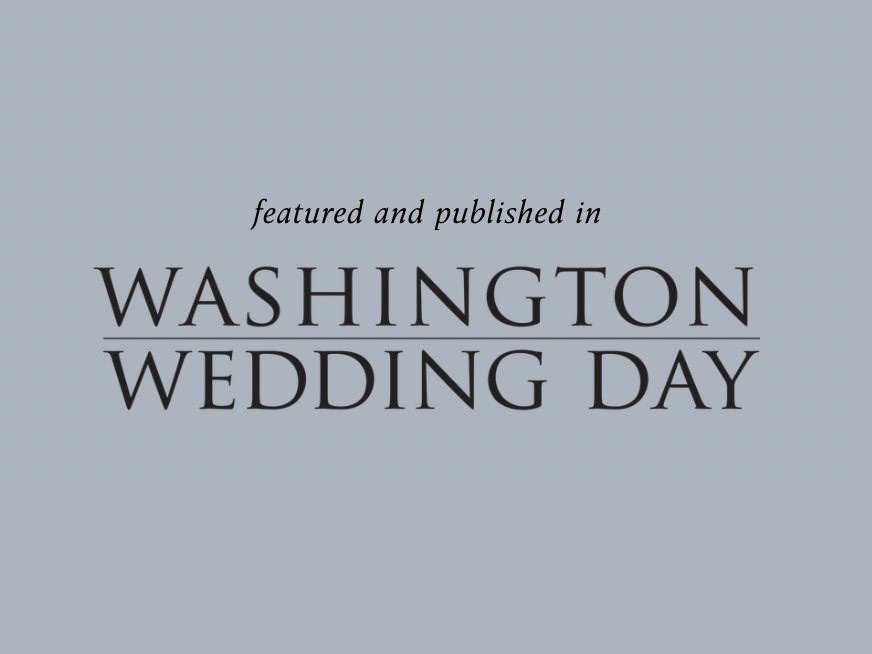Badge that says "Featured and Published in Washington Wedding Day."